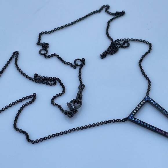 Nadri Necklaces Hematite tone cubic zirconia Trian - Picture 14 of 15